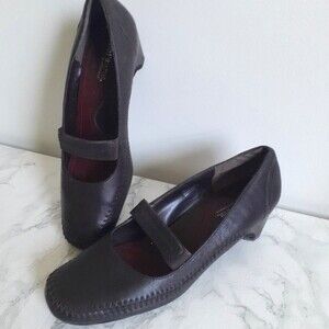 What's What by Aerosoles Comfort Brown Leather Heels Shoes Size 7